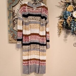 Sun & Shadow Cozy Striped Long  Cardigan. Size XS